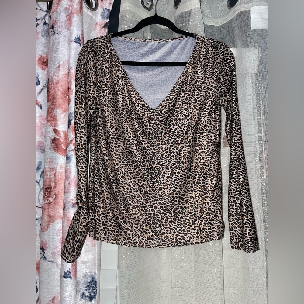 Long Sleeve Cheetah Top